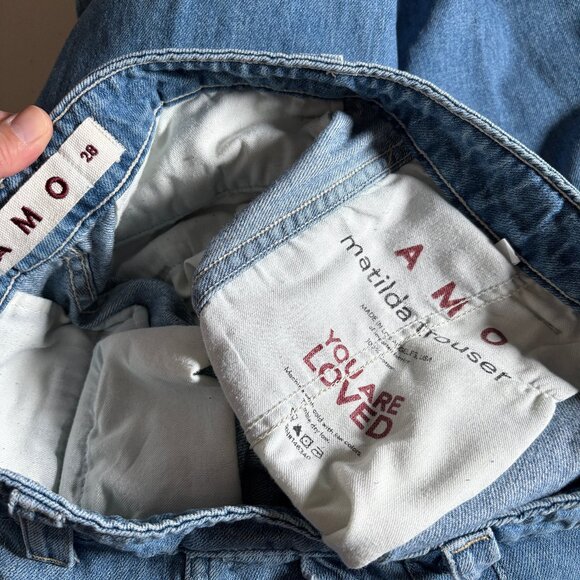 AMO Matilda Trouser High Rise Wide Leg Jeans - Women's Size 28 - Blue - Picture 3 of 6